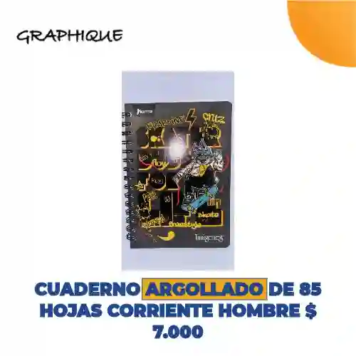 Cuaderno Argollado De 85 Hojas Corriente Hombre