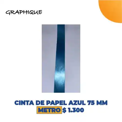 Cinta De Papel Azul 75 Mm Metro