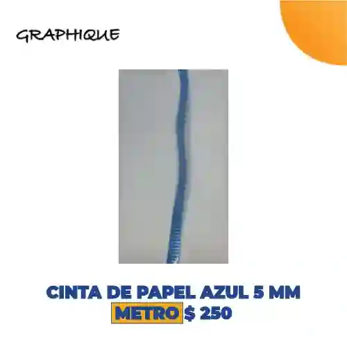 Cinta De Papel Azul 5 Mm Metro