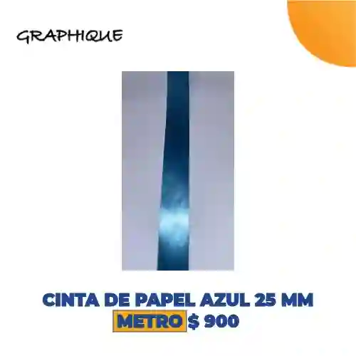 Cinta De Papel Azul 25 Mm Metro