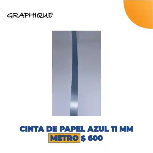 Cinta De Papel Azul 11 Mm Metro