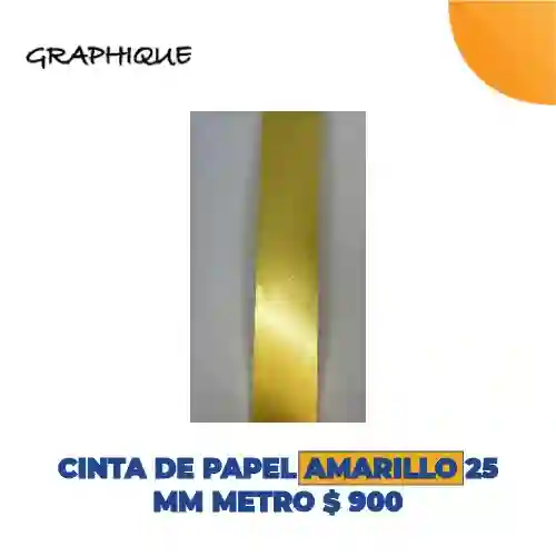 Cinta De Papel Amarillo 25 Mm Metro