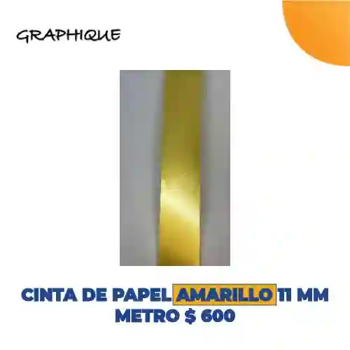 Cinta De Papel Amarillo 11 Mm Metro