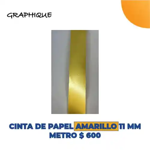 Cinta De Papel Amarillo 11 Mm Metro