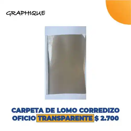 Carpeta De Lomo Corredizo Oficio Transparente