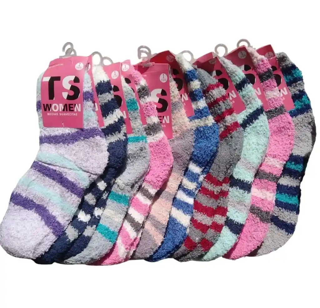 Medias Calentadoras De Rayas Pack X 3 Pares Surtidos
