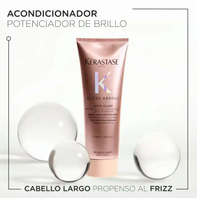 Acondicionador Anti Frizz Con Efecto Brillo Fondant Gloss Absolu Insta Glaze 250ml