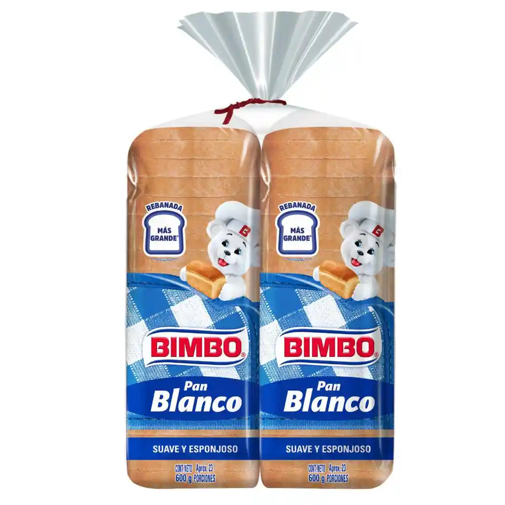Bimbo Pan Tajado Blanco 2 Unidades / 600 G