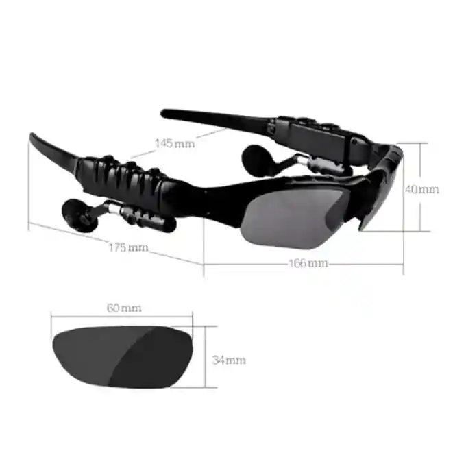 Gafas Bluetooth Con Micrófono Ajustable Y Puerto Recargable