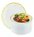 Platos Dorados 26cms Desechables Blanco Borde Dorado, Platos De Lujo, Platos Elegantes