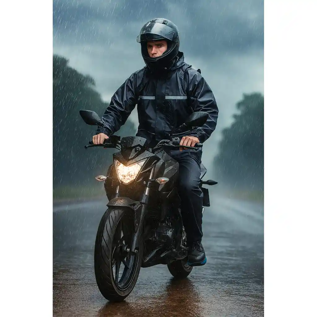 Impermeable Moto Lluvia 2tr Pro Liviano Tipo Sudadera Azul Oscuro 668