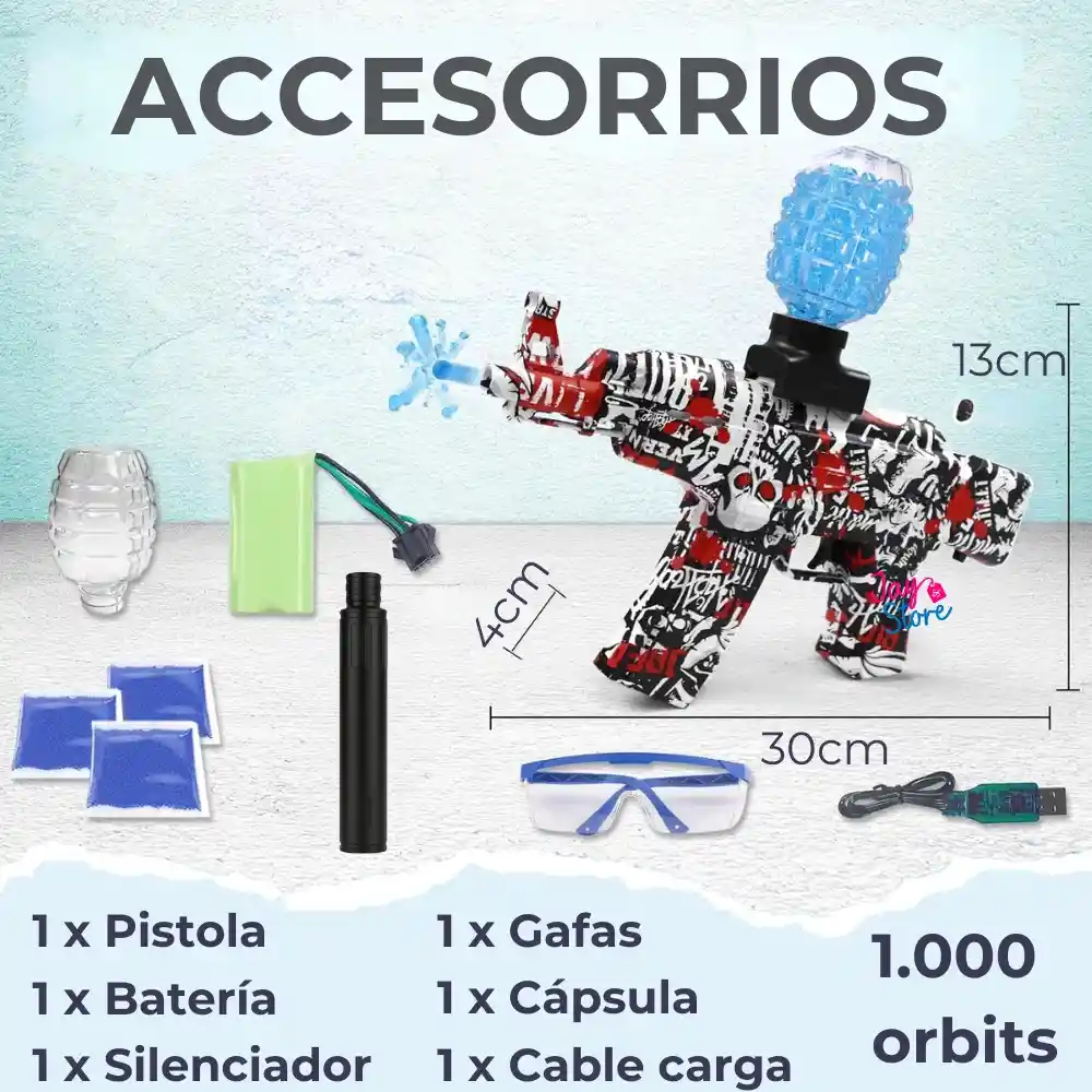 Pistola Hidrogel Bolas Gel Eléctrica Niño Lanzador Orbit
