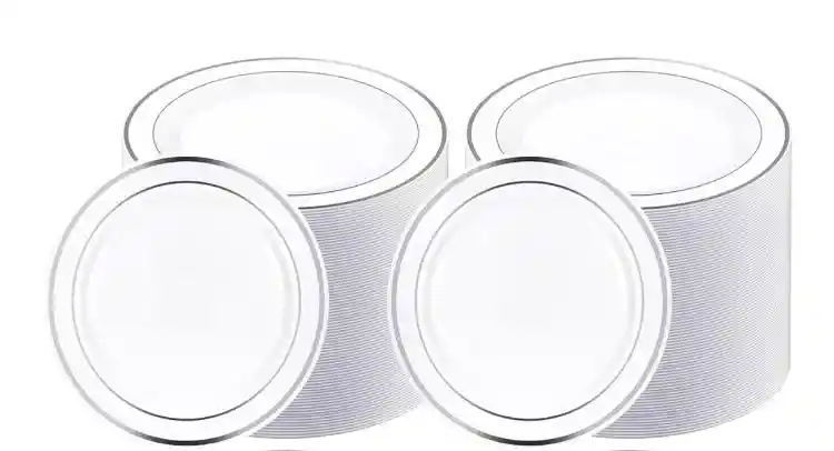 Platos Plateados 18 Cms X 6 Unds , Platos Postre, Elegante, De Lujo