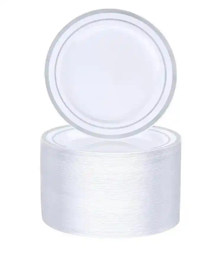 Platos Plateados 18 Cms X 6 Unds , Platos Postre, Elegante, De Lujo