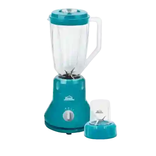 Licuadora + Picatodo 2 Velocidades Vaso Plástico Color Azul Turquesa Home Elements He-2819at