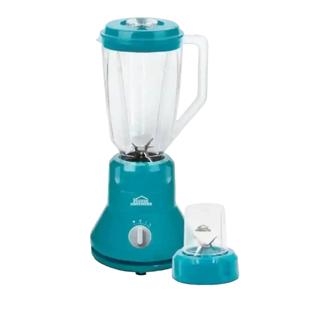 Licuadora + Picatodo 2 Velocidades Vaso Plástico Color Azul Turquesa Home Elements He-2819at