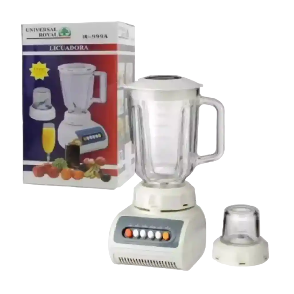 Licuadora + Picatodo 1,5 L 4 Velocidades Vaso Plastico Universal Royal Iu-999a