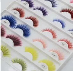 Pestañas Postizas En Tira De Colores Para Maquillaje Marca Eyelash