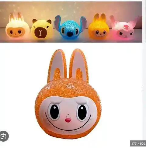 Lámpara De Mesa Lampara Niños Niña Labubu Stitch Kuromi Capibara En Silicona