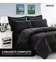 Edredón Fibra Para Cama Queen Tela Suave Innovo Negro Grande