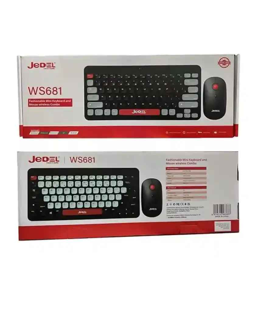 Kit Combo Teclado Y Mouse Inalambrico 2.4hz 2bt Jedel Ws681