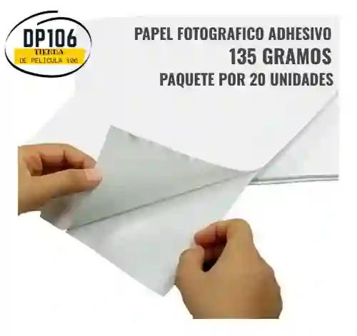 Papel Fotografico Adhesivo 135 Gramos X 20 Und