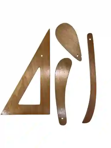 Kit De Reglas Para Modistería En Madera Medianas X4 Piezas