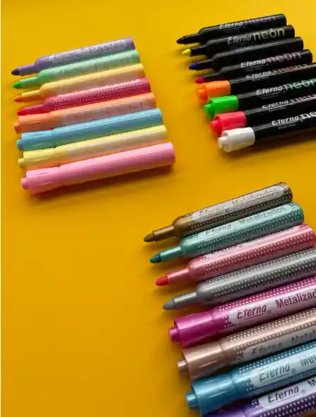 Set Marcador Vinilo Pastel,metalizado Y Neon