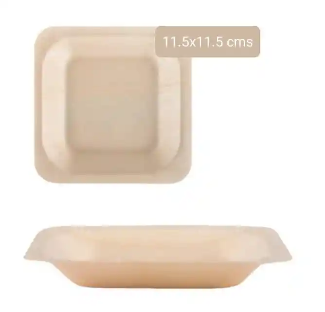 Platos Ecológicos, Platos Bambú 11 Cms, Platos Hoja De Palma, Platos Madera