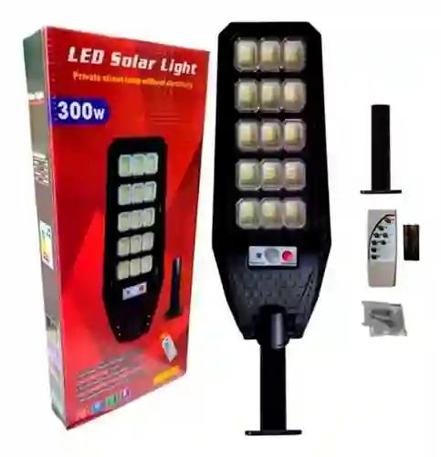 Lámpara Solar Led 300w Para Exterior Con Control Remoto
