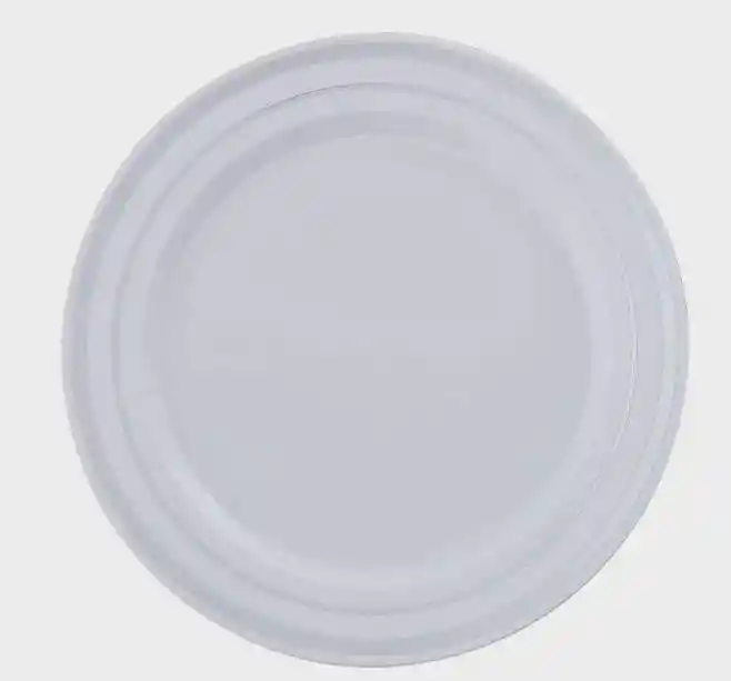 Platos Plateados 26 Cms X 8 Unds , Platos De Lujo, Platos Elegantes, Platos Desechables