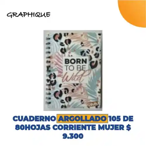 Cuaderno Argollado De 80 Hjs Corriente Motivos Mujer