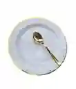 Platos Dorados 18 Cms X 6 Unds , Platos Con Puntos Dorados, Platos De Lujo, Platos Elegantes