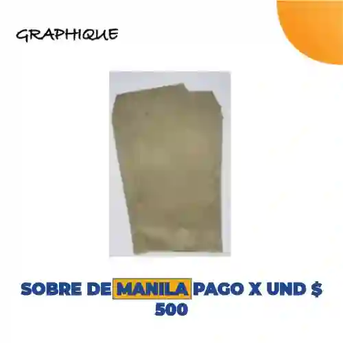 Sobre De Manila Pago X Und