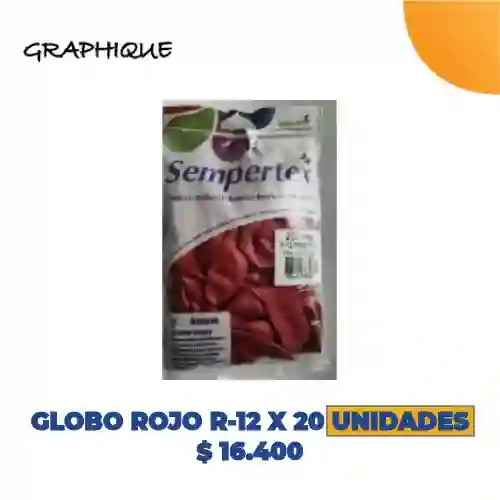 Globo Rojo R-12 X 20 Unidades