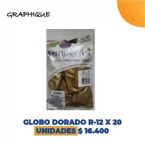 Globo Dorado R-12 X 20 Unidades