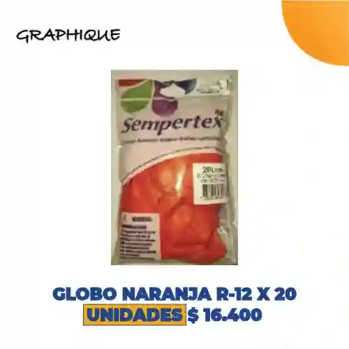 Globo Naranja R-12 X 20 Unidades