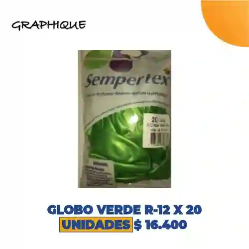 Globo Verde R-12 X 20 Unidades