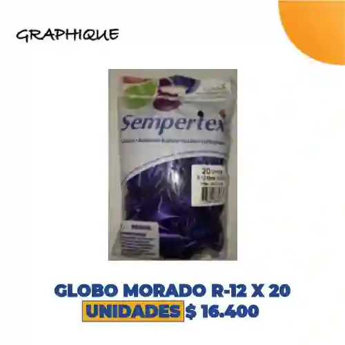 Globo Morado R-12 X 20 Unidades