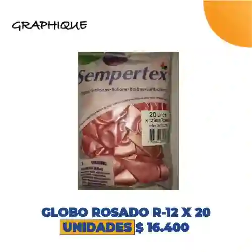 Globo Rosado R-12 X 20 Unidades