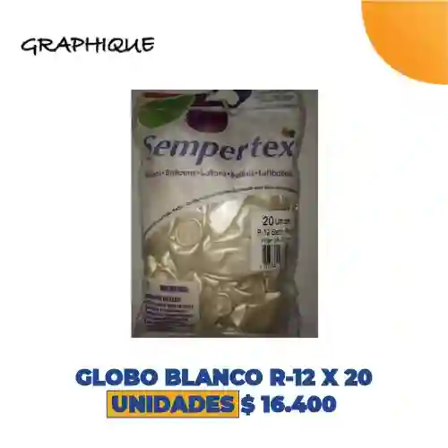 Globo Blanco R-12 X 20 Unidades