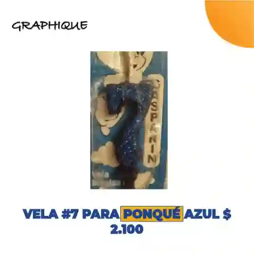 Vela #7 Para Ponque Azul
