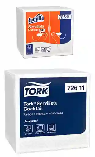 Servilletas Familia Tork Coctail Blanca - Interfoliada 726 11