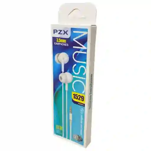 Audífonos Alámbricos Doble Parlante Pzx 1529 Color Blanco