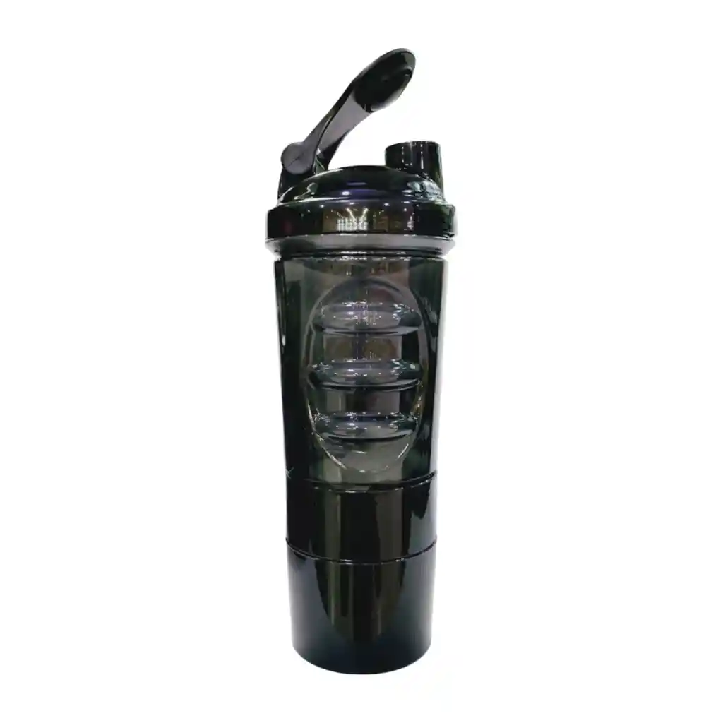 Shaker Negro Tres Compartimientos 600ml