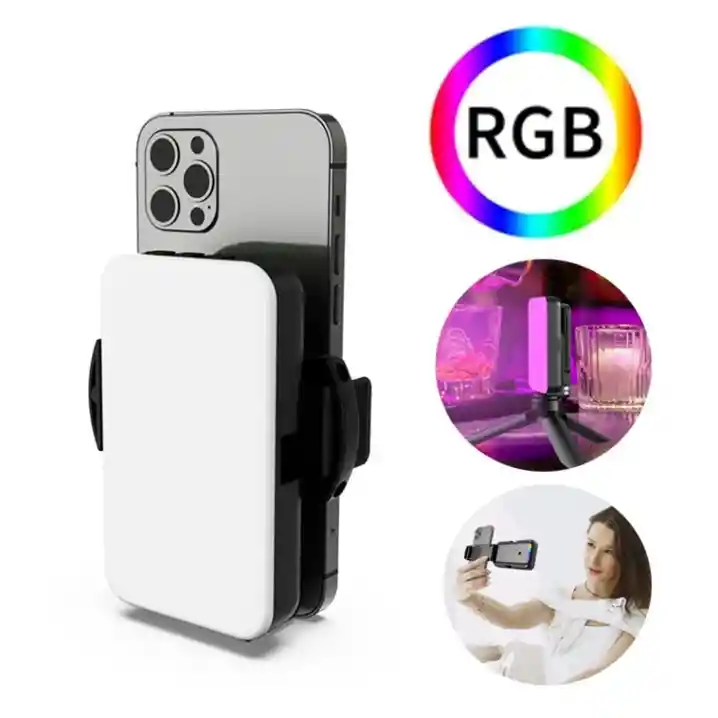 Lámpara De Fotografía De Luz De Relleno Rgb Con Clip De Teléfono Plegable