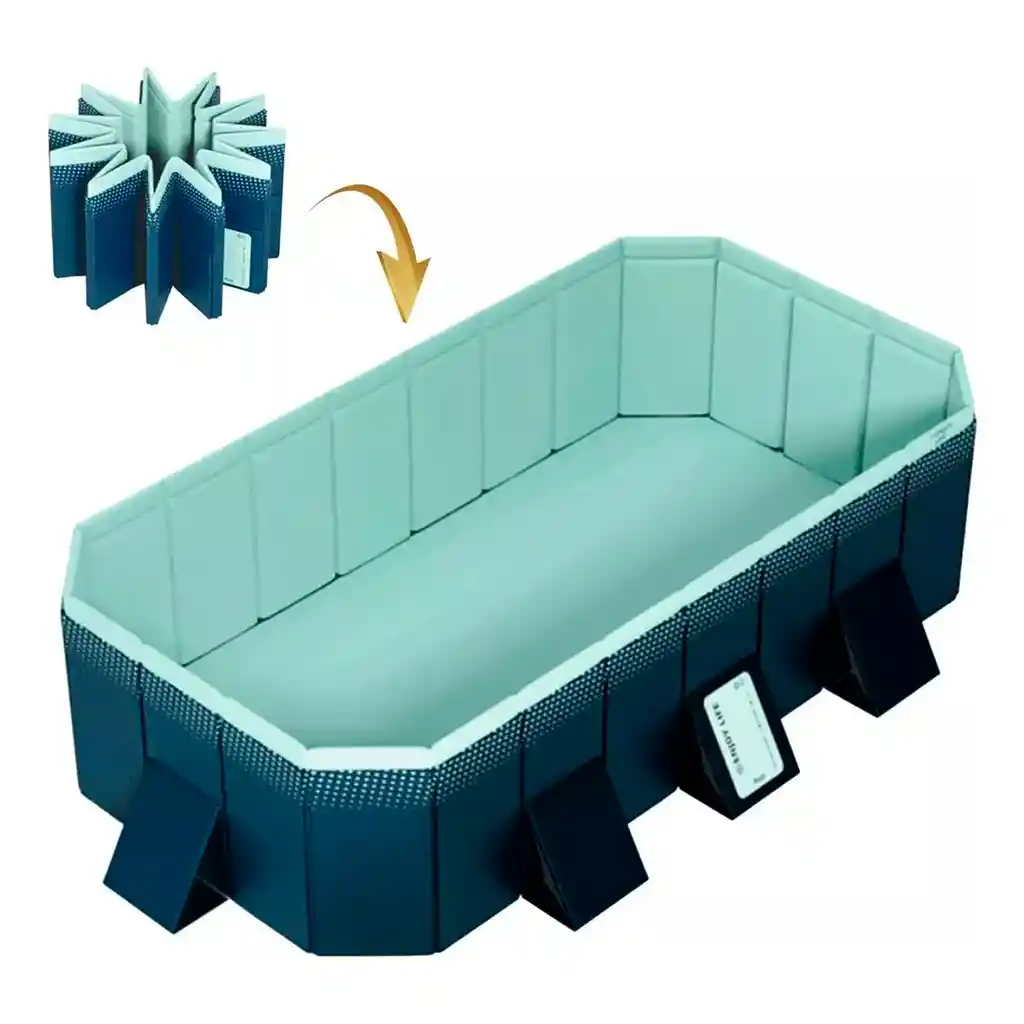 Piscina Plegable 295×165×55cm Portátil Adultos Niños Familiar