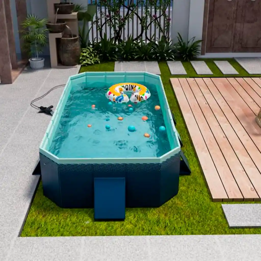 Piscina Plegable 295×165×55cm Portátil Adultos Niños Familiar