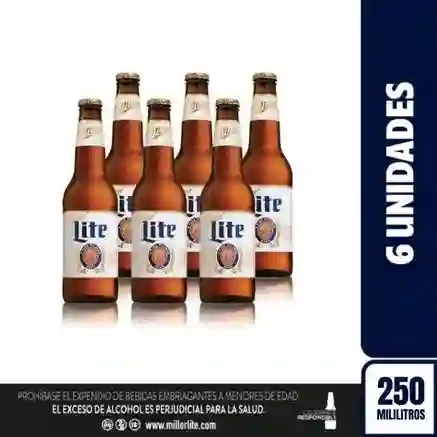 Miller Lite Cerveza Botella 250ml X 6und
