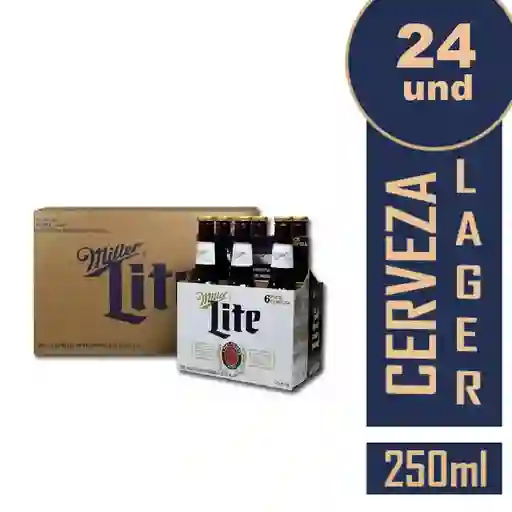 Miller Lite Cerveza Botella 250ml X 24und